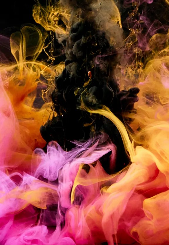 colorful smoke in a black background