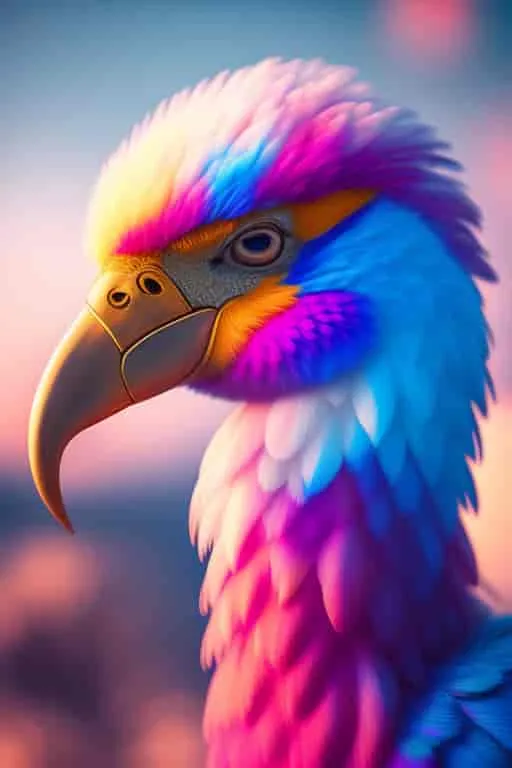 a colorful bird with colorful feathers