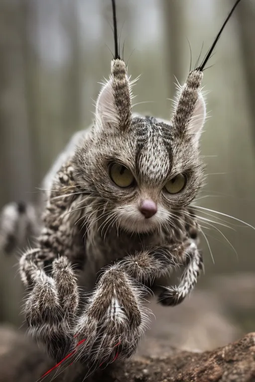 a close up of a cat on a log