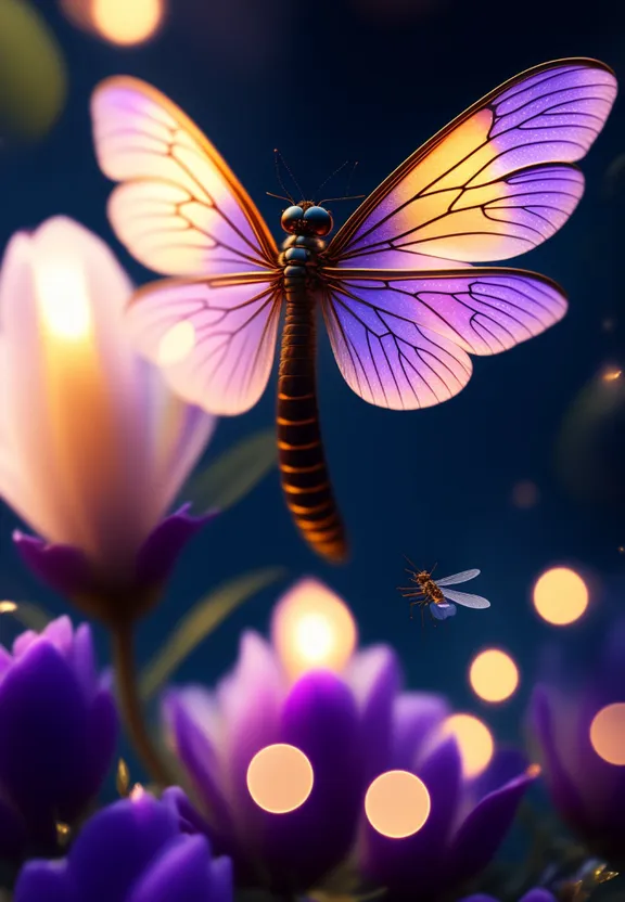 a butterfly that is flying over some flowers