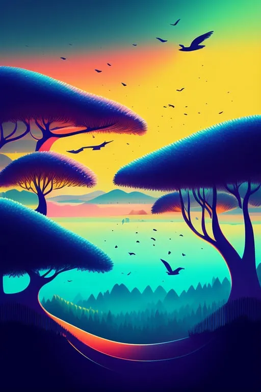 UV the sky and turn the trees into glowing mushrooms