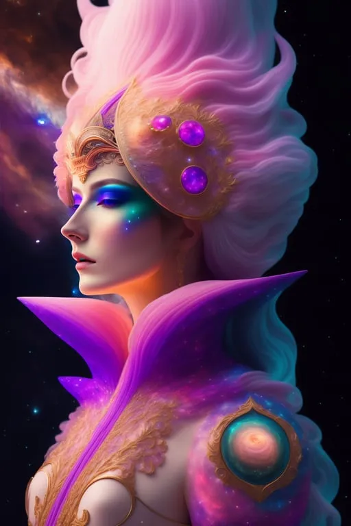 a digital painting of a woman in a space suit