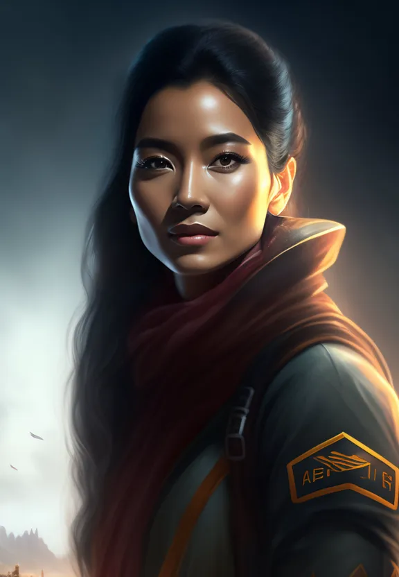 a painting of a woman with a scarf around her neck