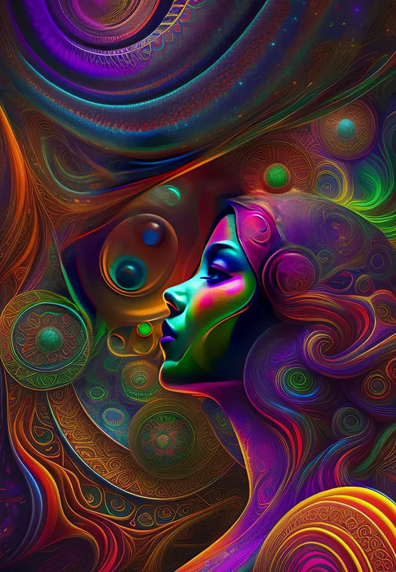 a digital painting of a woman's face