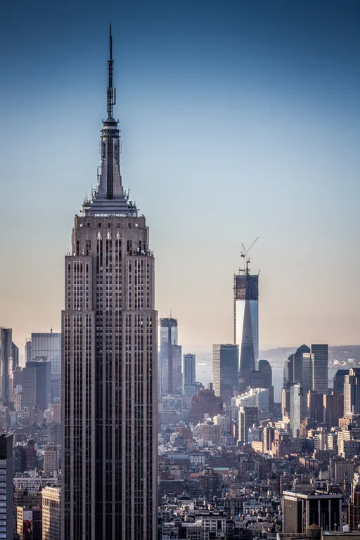 a view of the empire building in new york city