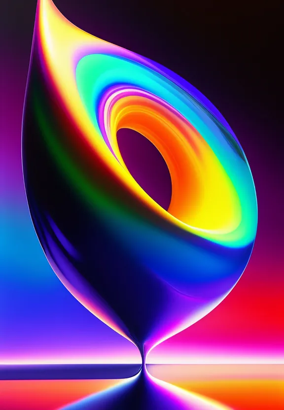 a colorful object with a black background