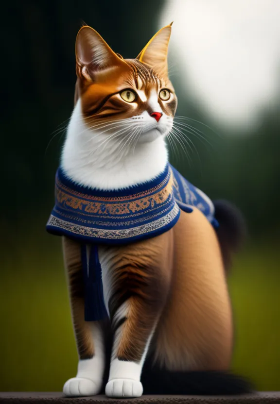 a painting of a cat wearing a sweater