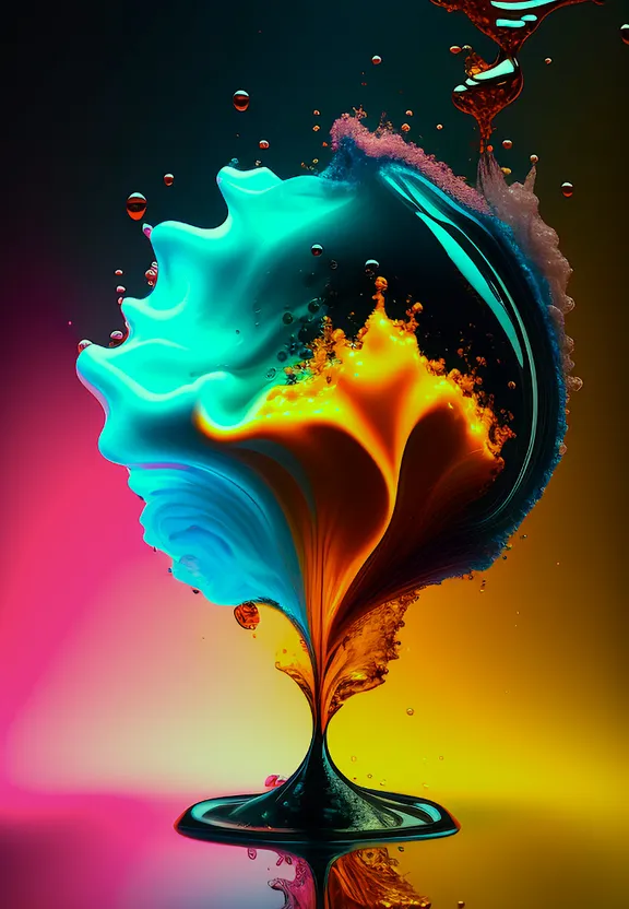 a colorful liquid splashing into the water