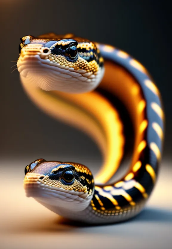 a close up of a snake on a table