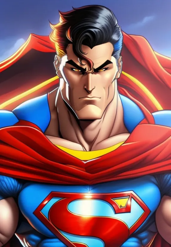 cartoon, gesture, red, cg artwork, happy, superman, art, electric blue, fictional character, fun