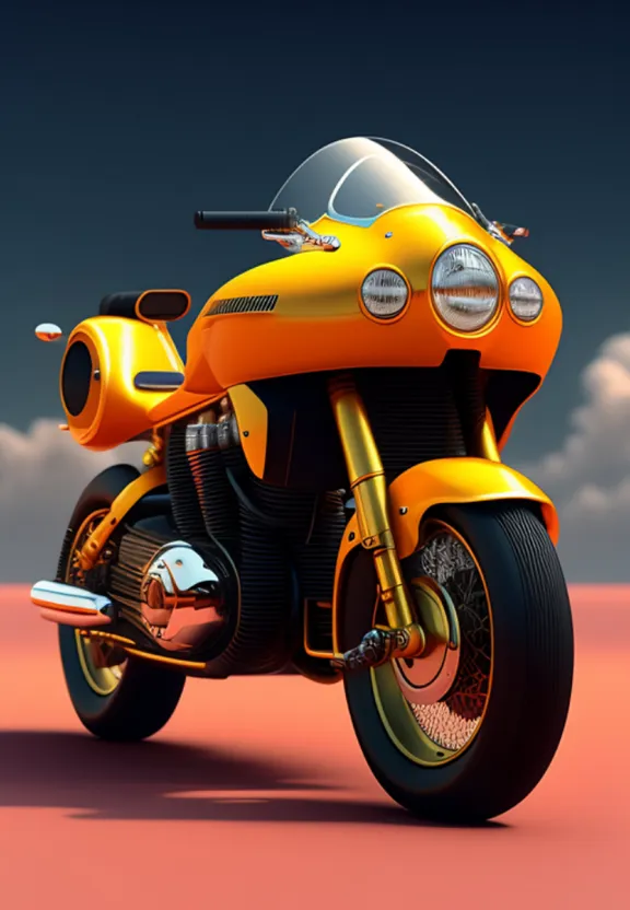 a yellow motorcycle parked on top of a sandy beach
