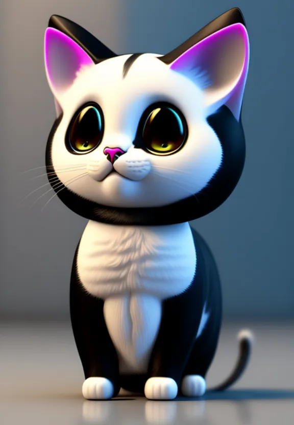 a black and white cat sitting on top of a table