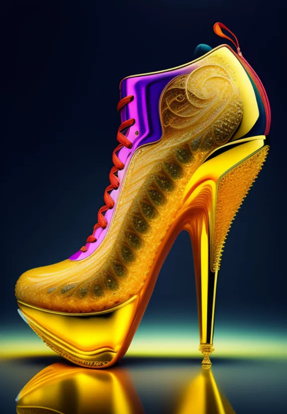 a pair of high heeled shoes with a high heel