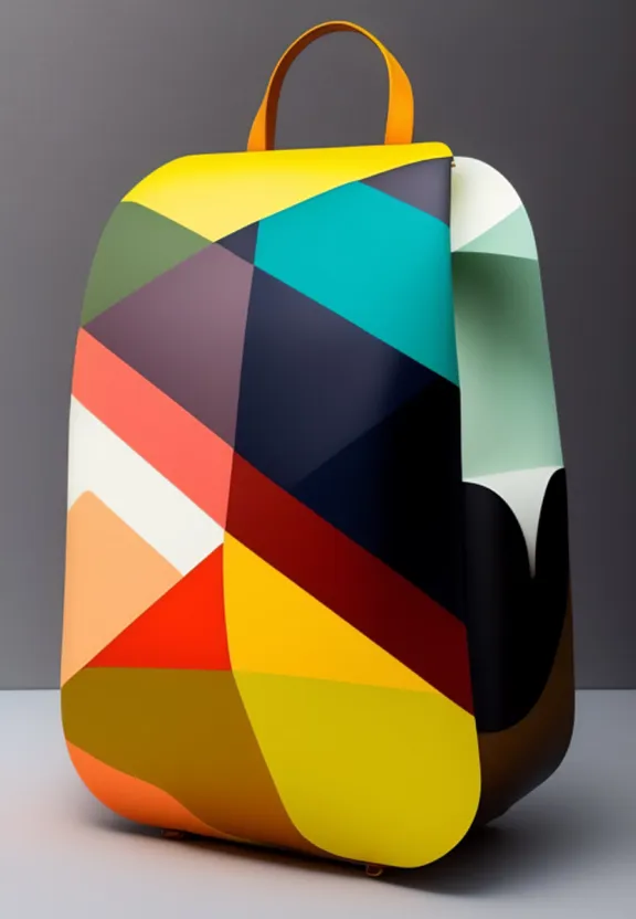 a colorful backpack sitting on top of a table