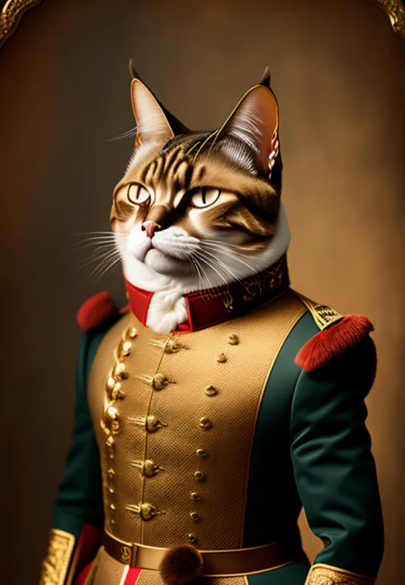 a cat dressed in a military uniform