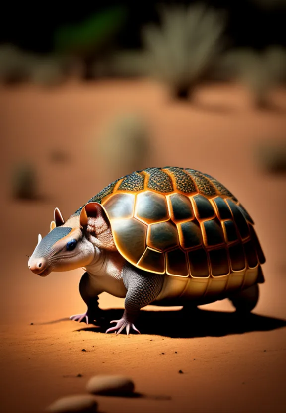 a small turtle sitting on top of a sandy ground