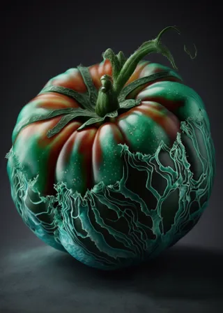 a large green and red vegetable sitting on top of a table