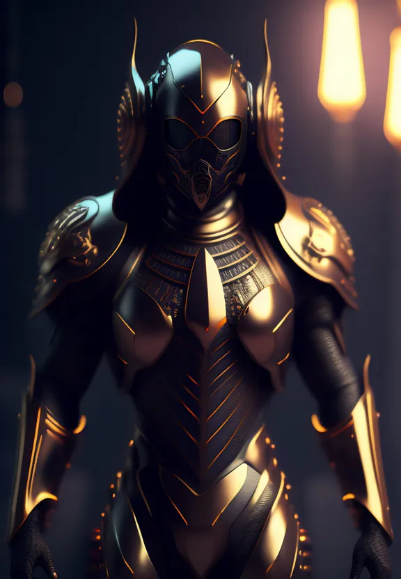 a 3d rendering of a knight in armor