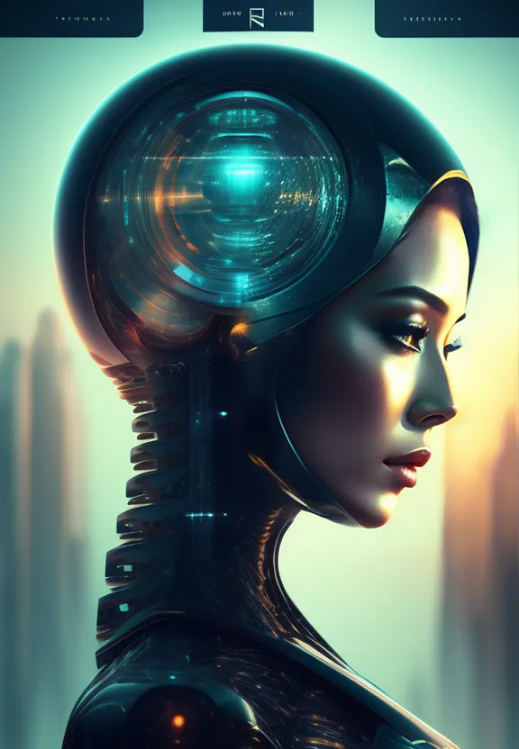 a woman with a futuristic head and a sci - fi fi fi fi fi fi