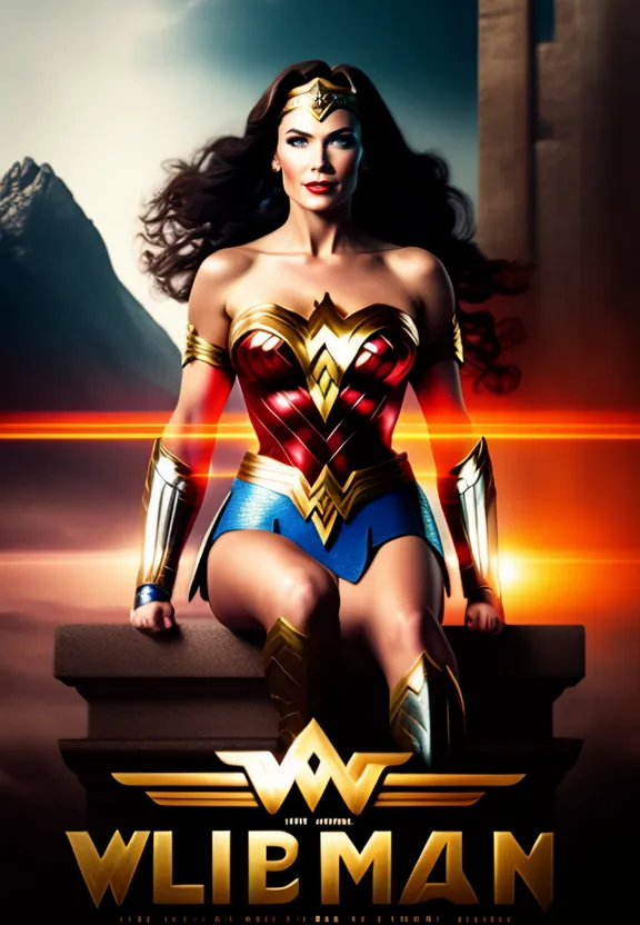a poster of a woman in a wonder costume
