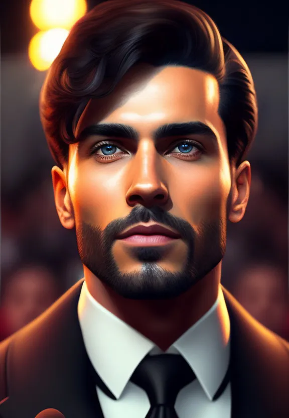 a painting of a man in a suit and tie