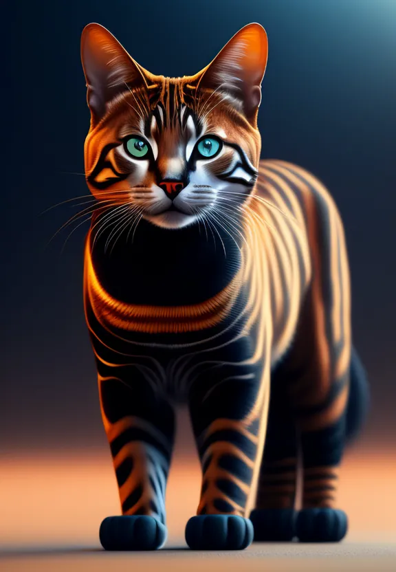 a digital painting of a cat with blue eyes