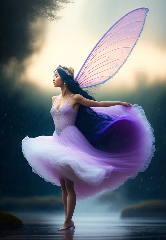 mythical creature, purple, human body, flash photography, plant, pink, happy, performing arts, dance, art