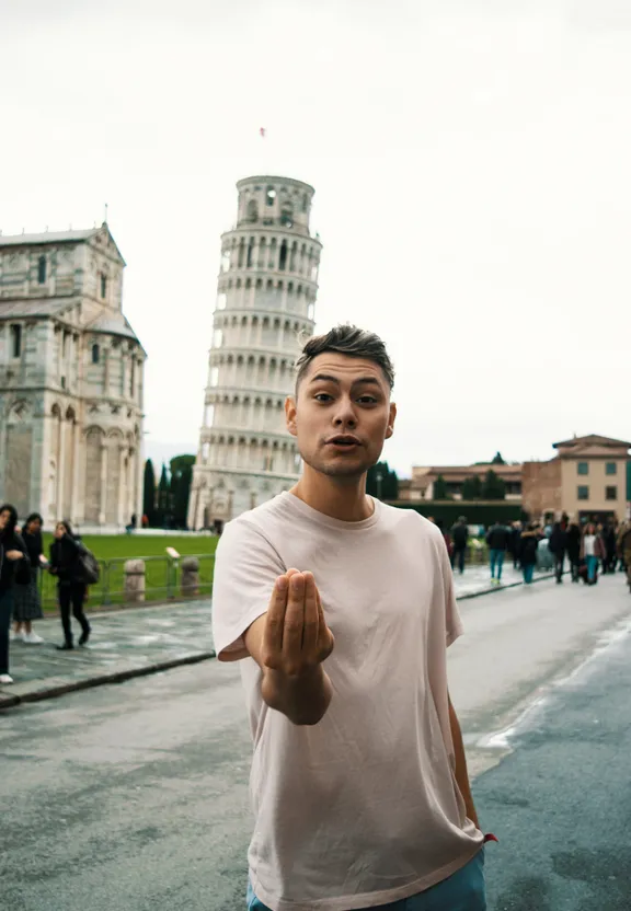 a man standing in the middle of a street