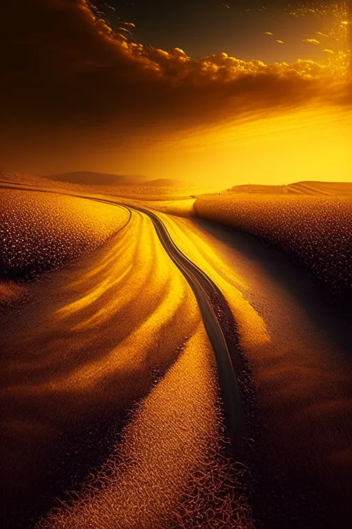 a road going through a desert under a cloudy sky money