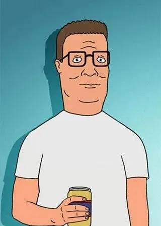 a man with glasses holding a can of beer