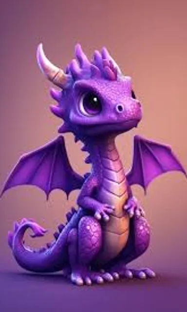 a purple dragon sitting on top of a purple floor make it look like a real dragon and it is splashing fire from his mouth and flying in air add some colors