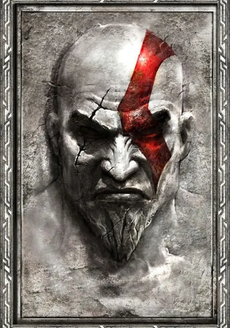 a painting of a man with a bloody face
