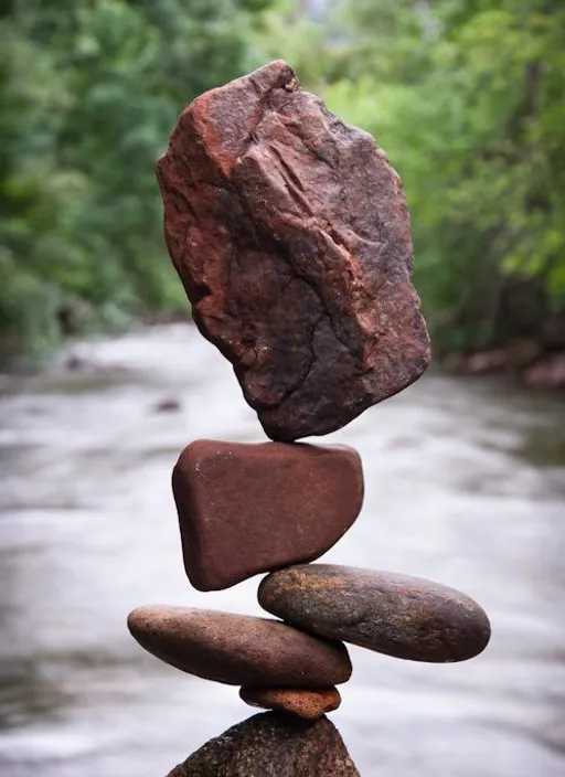 a pile of rocks stacked on top of each other