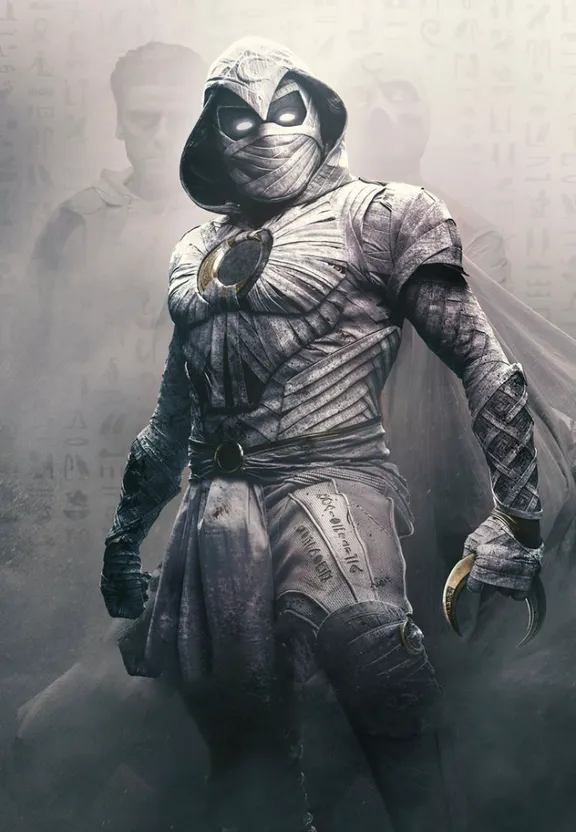 a man in a white suit and mask