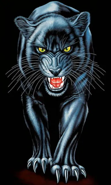 make the animal black and the background blue