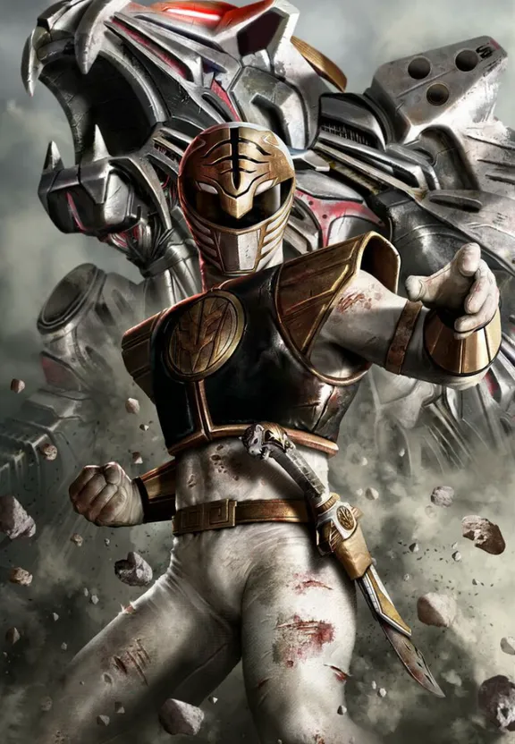 a man in armor holding a gun in his hand