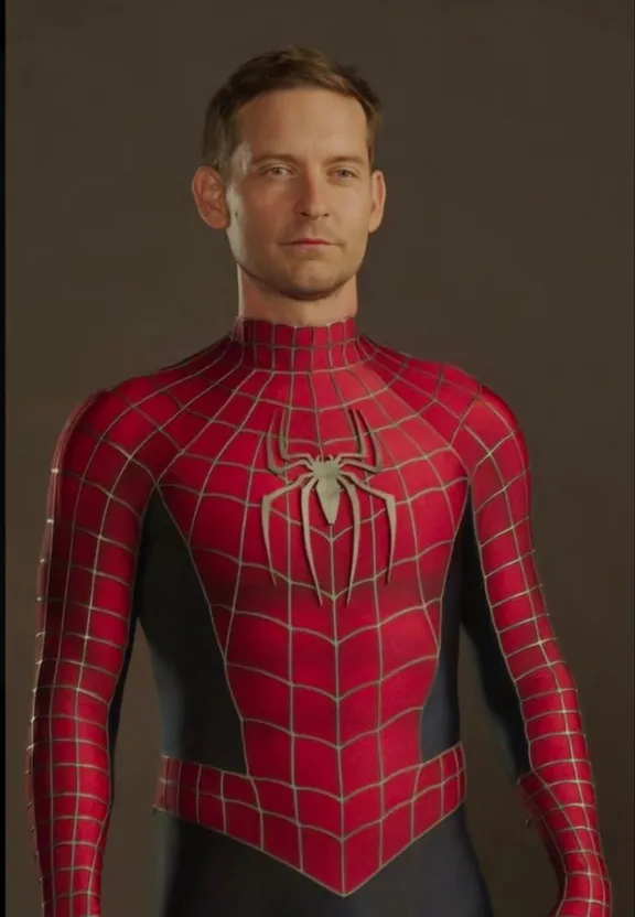 a man in a red and black spider suit
