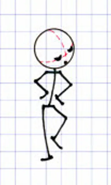 a drawing of a person holding a ball. head, hand, human body, cartoon, rectangle, sleeve, gesture, font, line, thumb