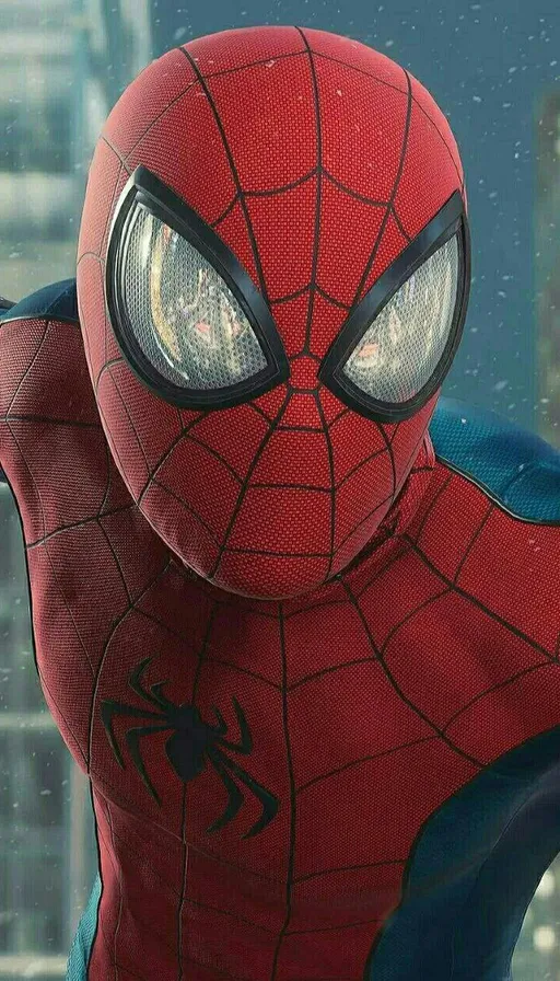 a close up of the face of a spider man