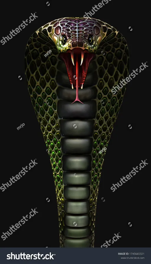 a snake with its mouth open and its tongue out