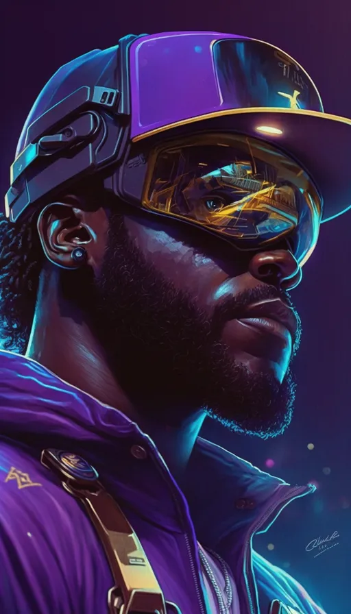 a man wearing a baseball hat and goggles