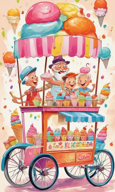 an ice cream cart filled with lots of ice cream