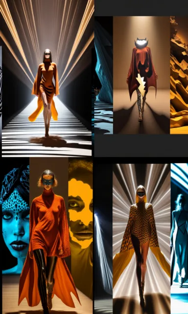 a collage of images of a fashion show
