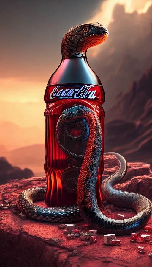 a bottle with a snake on top of it