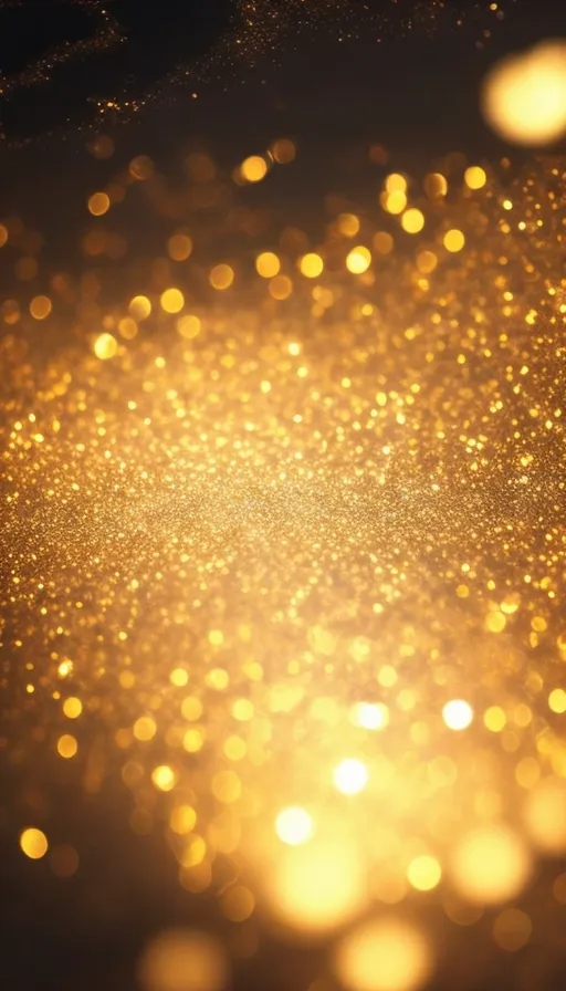 a blurry image of gold glitter on a black background