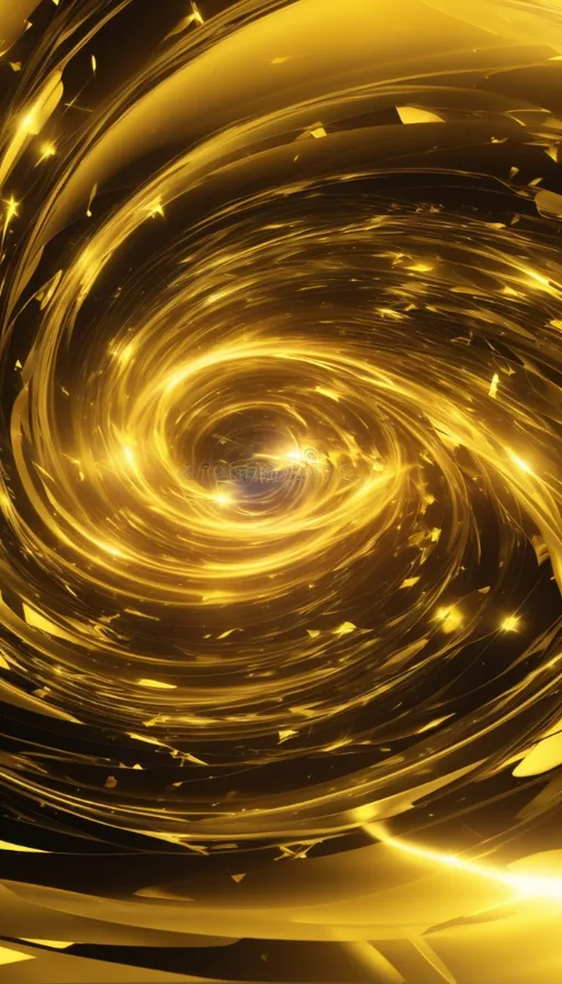 a spiral of gold with a black background