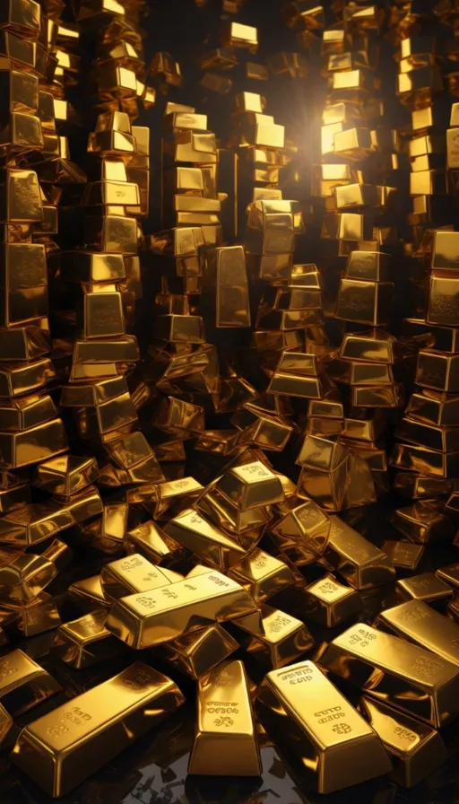 a pile of gold bars sitting on top of a table