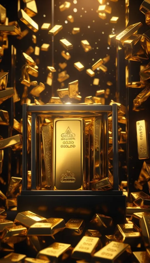 a gold bar surrounded by gold bars