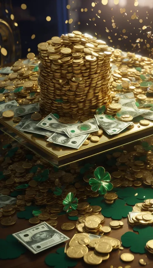 a pile of money sitting on top of a table