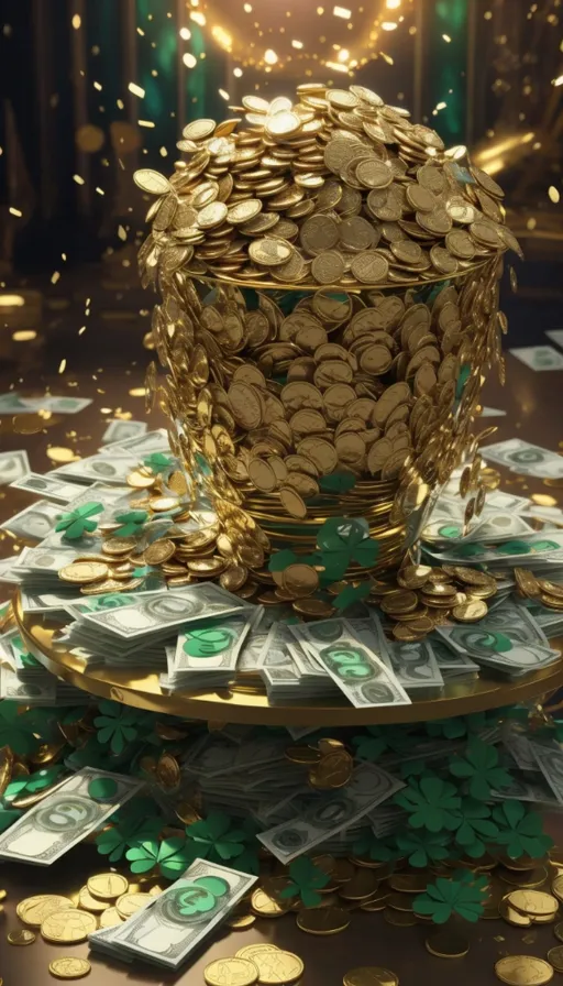 a pile of money sitting on top of a table